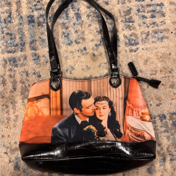 Handbags - Vintage “Gone With The Wind” Scarlett and Rhett Rhinestone Movie Poster Tote